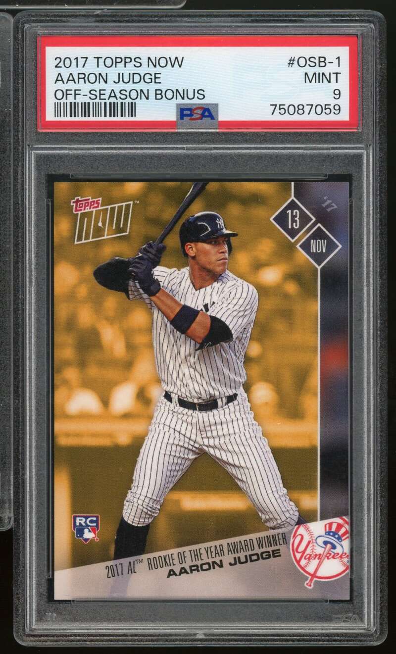 Aaron Judge Rookie Card 2017 Topps Now Off-Season Bonus #OSB-1 PSA 9 Image 1