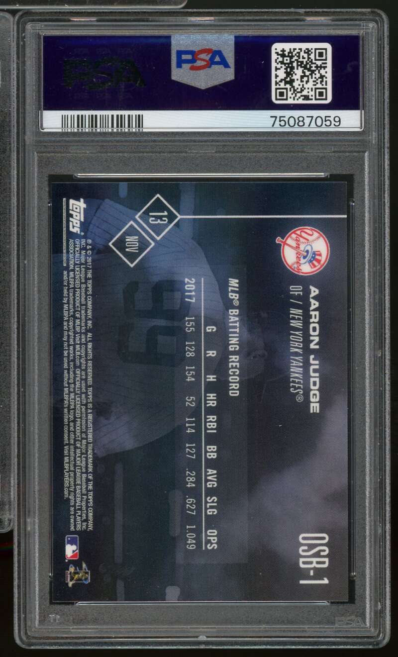 Aaron Judge Rookie Card 2017 Topps Now Off-Season Bonus #OSB-1 PSA 9 Image 2