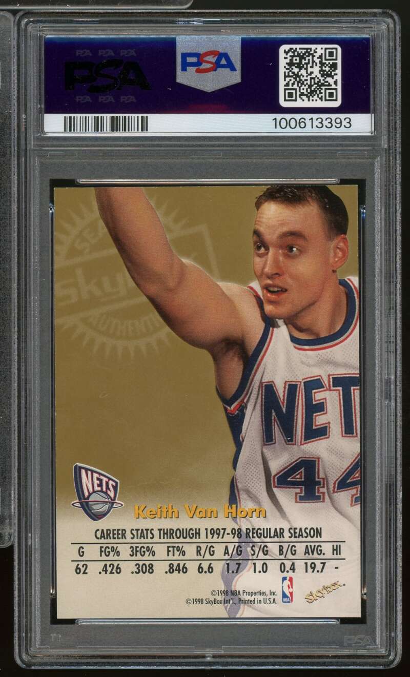 Keith Van Horn Card 1998-99 SkyBox Premium Autographics PSA 7 Image 2