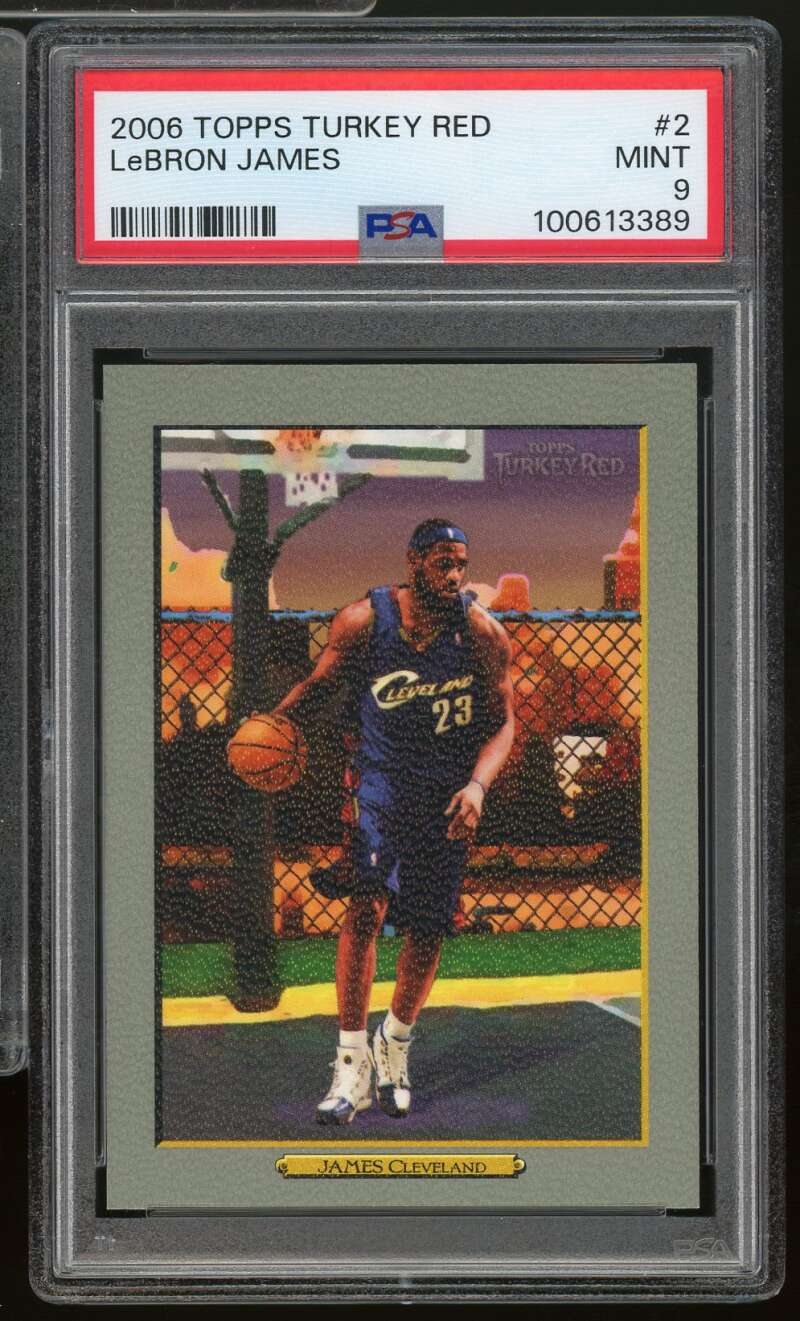 LeBron James Card 2006-07 Topps Turkey Red #2 PSA 9 Image 1