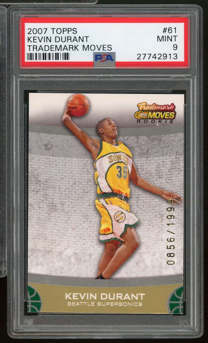 Kevin Durant Rookie Card 2007-08 Topps Trademark Moves #61 PSA 9 Image 1