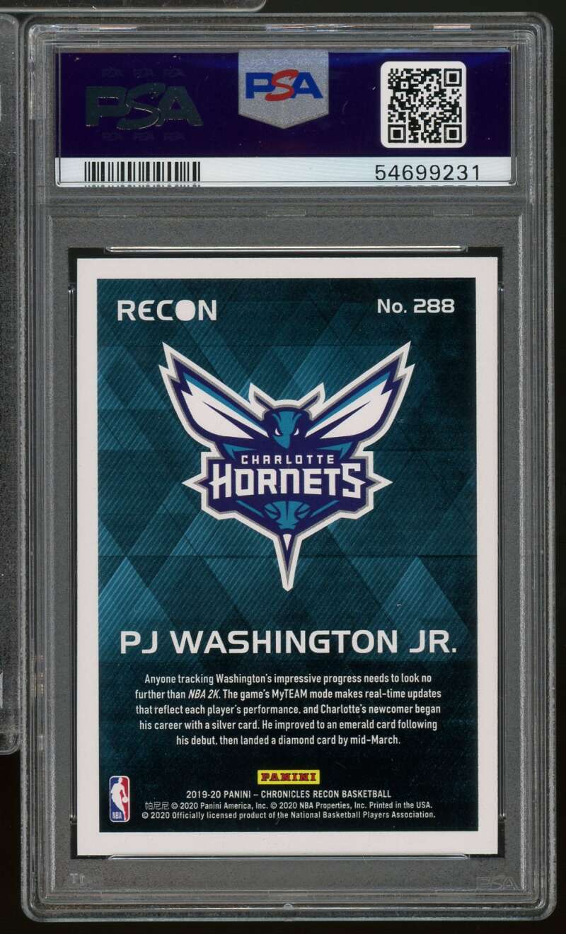 PJ Washington Jr. Rookie Card 2019-20 Panini Chronicles Bronze #288 PSA 10 Image 2