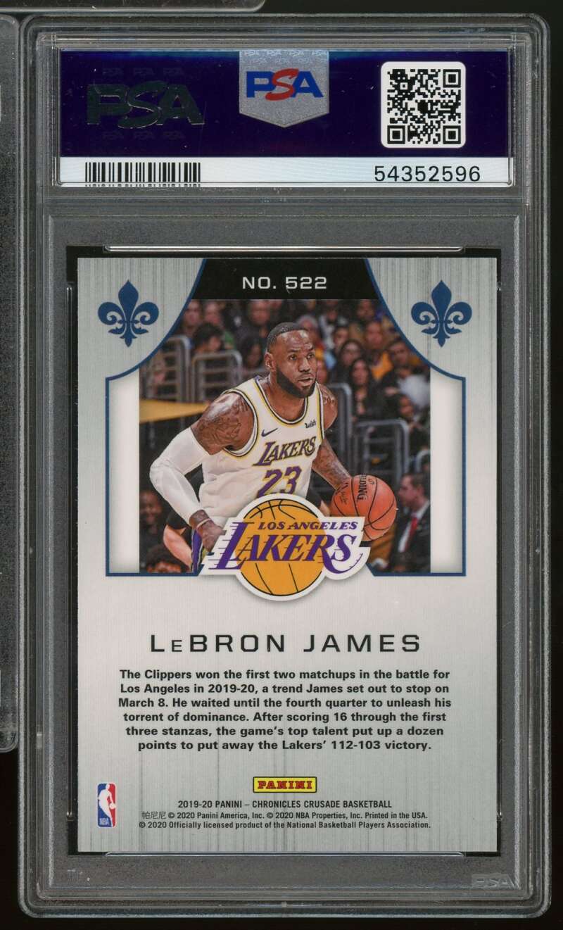 LeBron James Card 2019-20 Panini Chronicles #522 PSA 9 Image 2