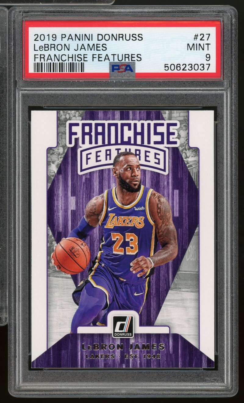 LeBron James Card 2019-20 Panini Donruss Franchise Features #27 PSA 9 Image 1