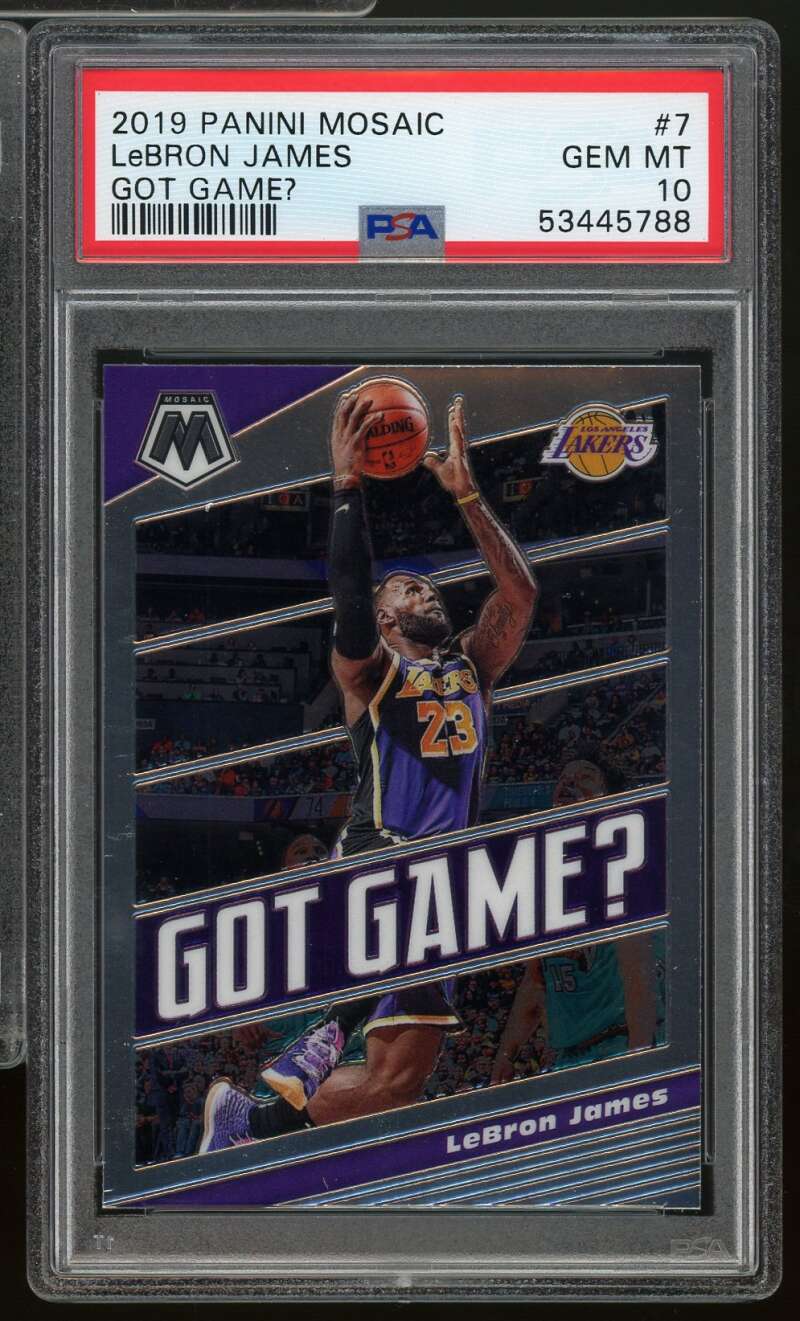 LeBron James Card 2019-20 Panini Mosaic Got Game? #7 PSA 10 Image 1