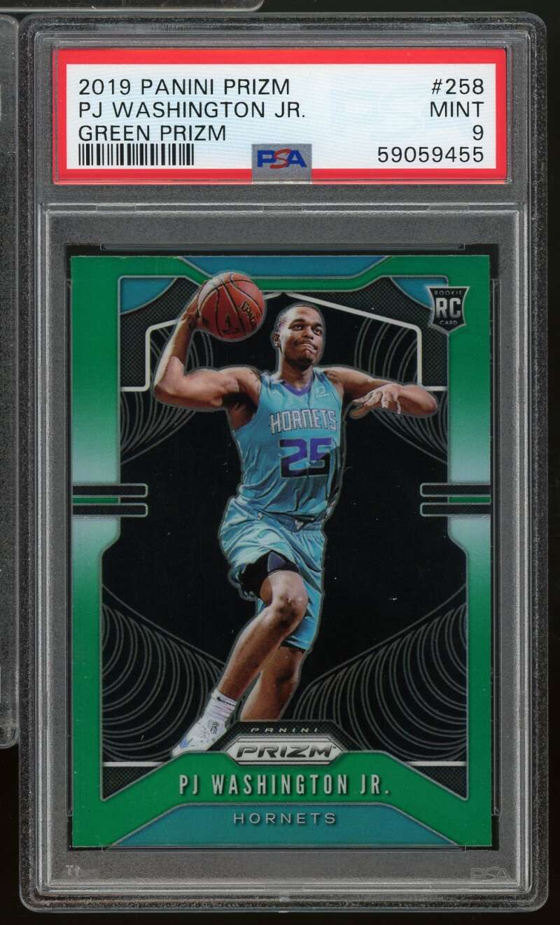 PJ Washington Jr. Rookie Card 2019-20 Panini Prizm Green Prizm #258 PSA 9 Image 1