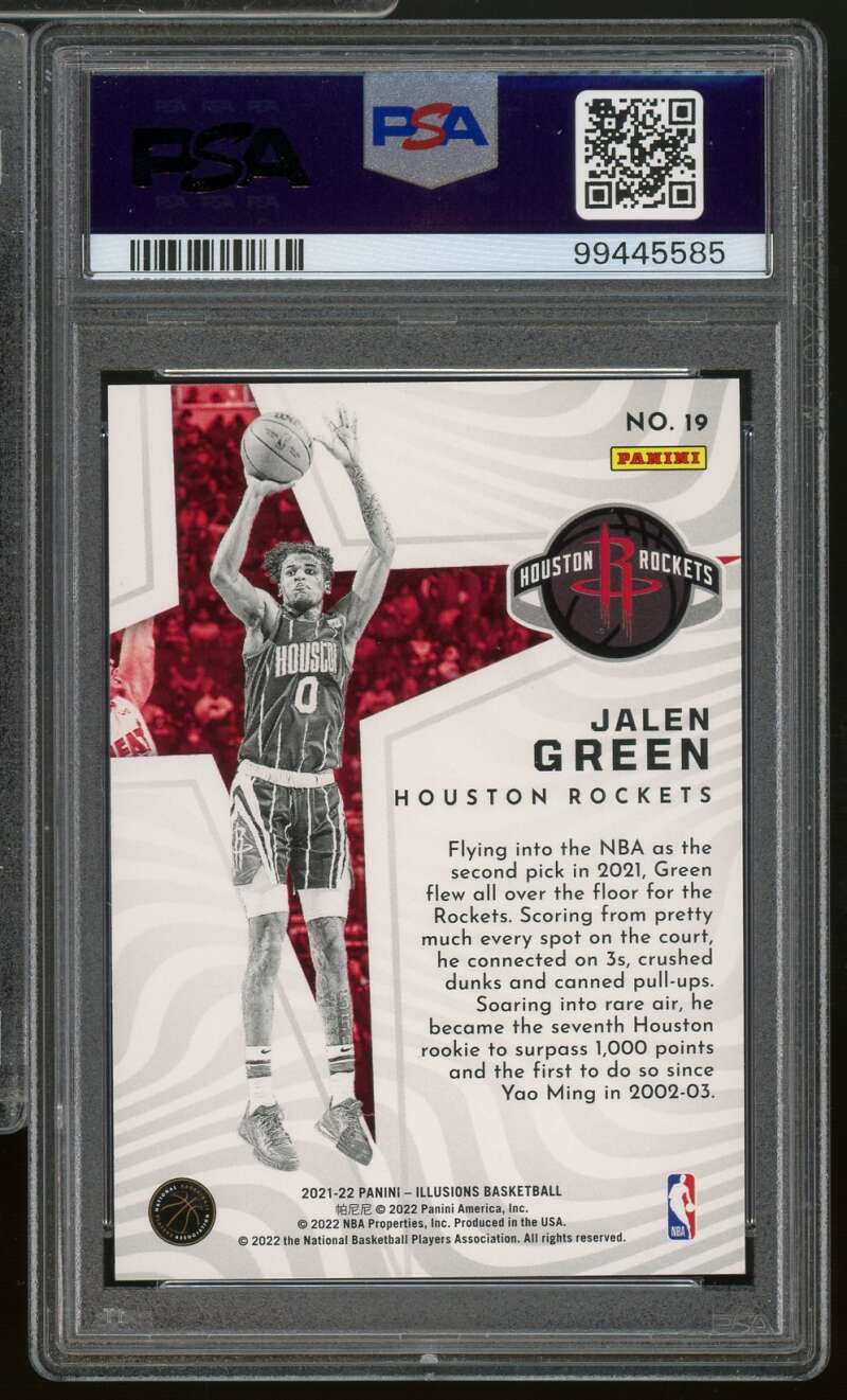 Jalen Green Rookie Card 2021-22 Illusions Shining Stars Orange #19 PSA 9 Image 2