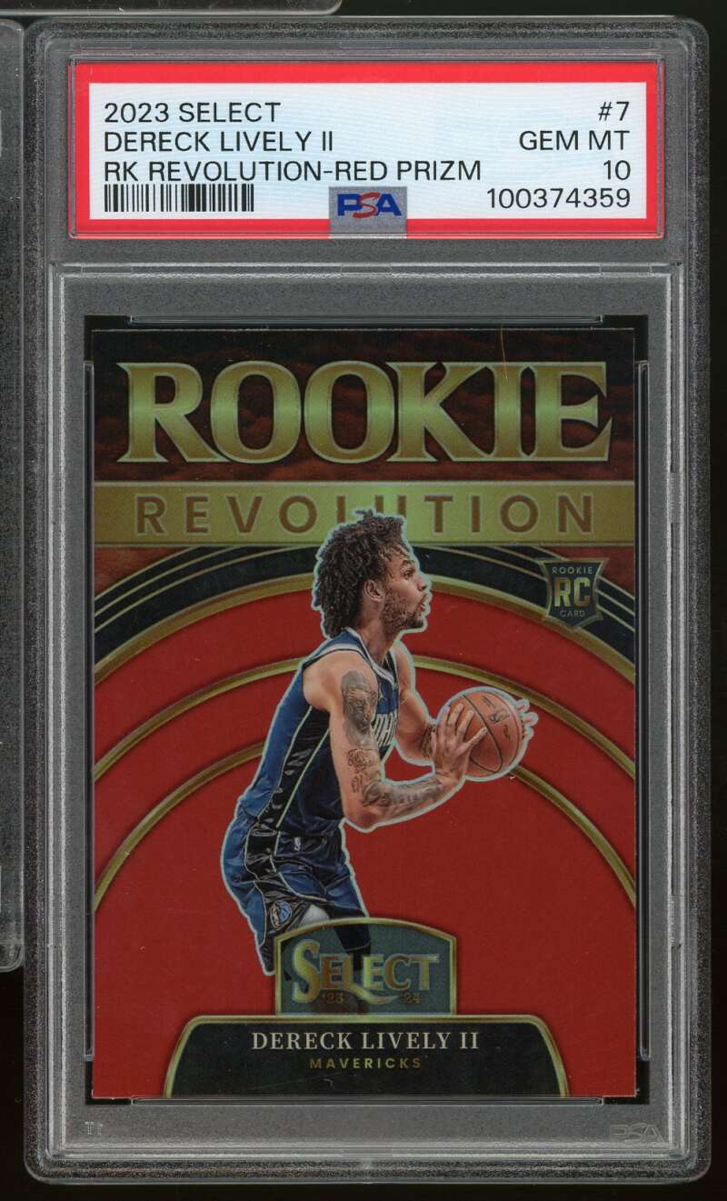 Dereck Lively II Rookie 2023-24 Select Rookie Revolution-Red Prizm #7 PSA 10 Image 1