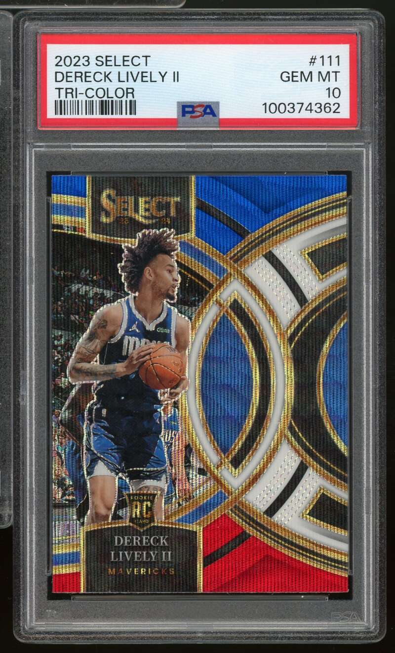 Dereck Lively II Rookie Card 2023 Select Tri-Color (pop 7) #111 PSA 10 Image 1
