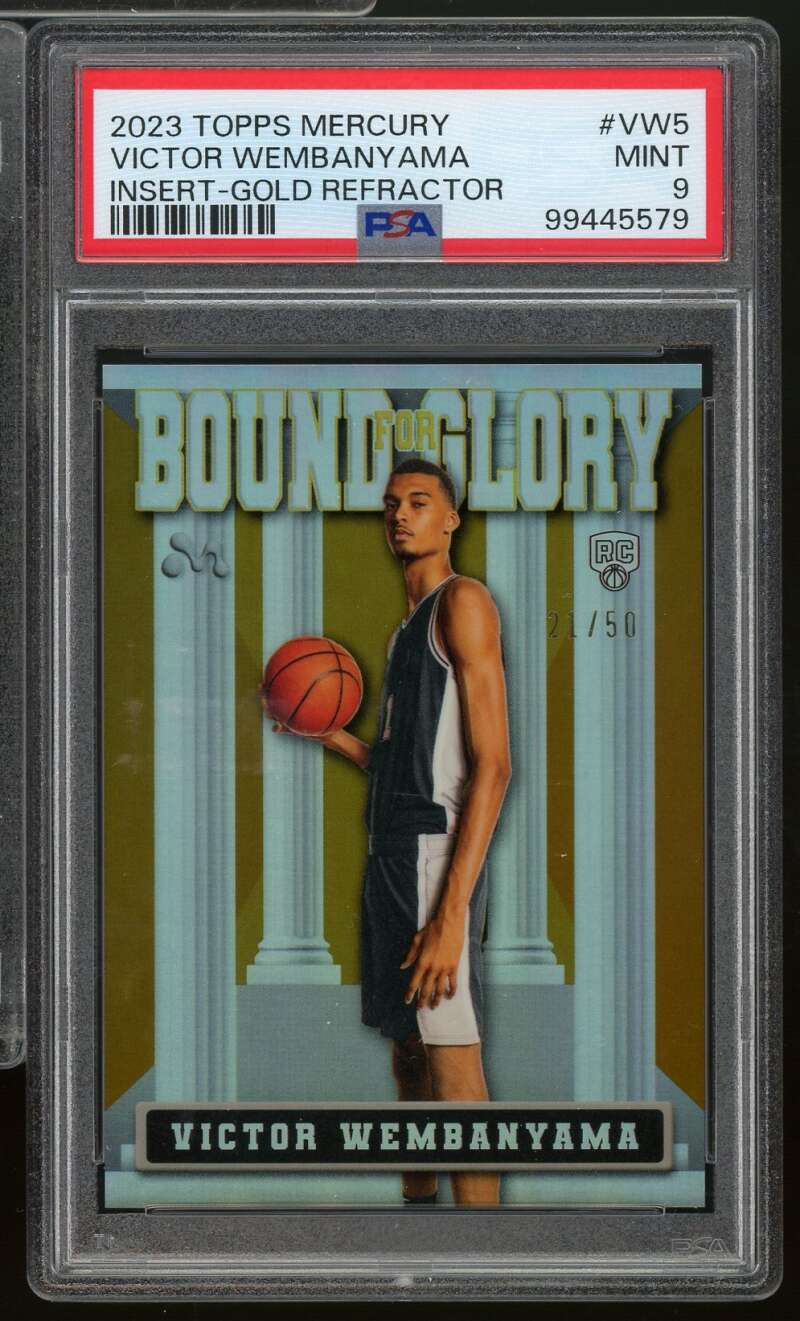 Victor Wembanyama Rookie 2023-24 Topps Mercury Gold Refractor (21/50) #5 PSA 9 Image 1