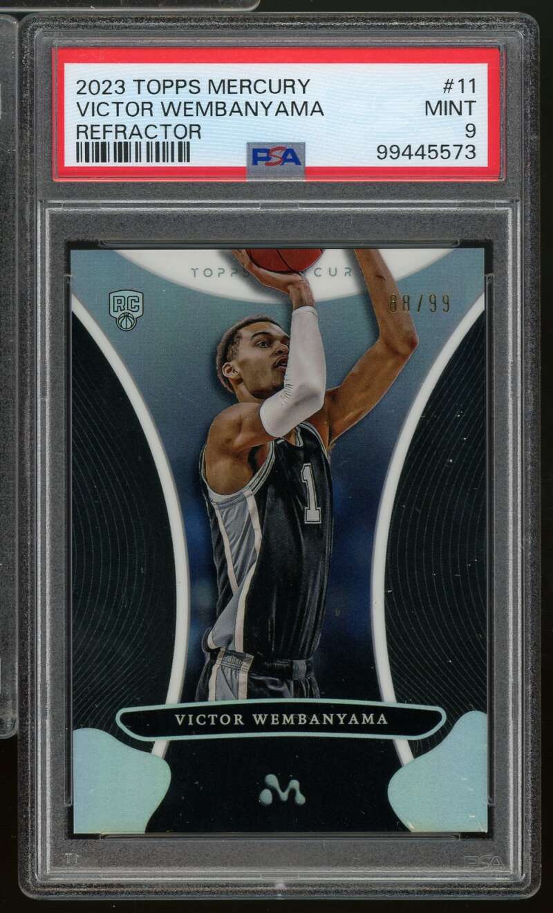 Victor Wembanyama Rookie Card 2023-24 Topps Mercury Refractor (88/99) #11 PSA 9 Image 1