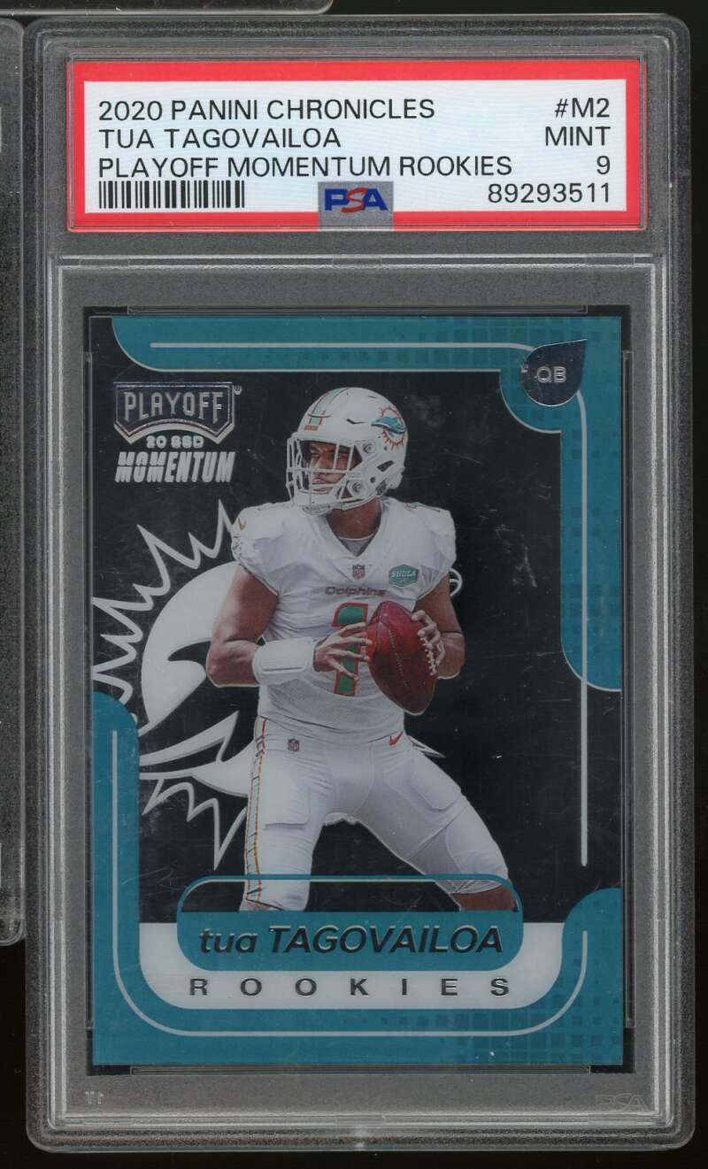 Tua Tagovailoa Rookie Card 2020 Panini Chronicles Playoff Momentum #M2 PSA 9 Image 1