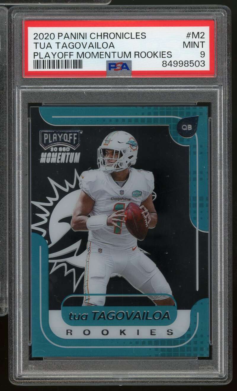 Tua Tagovailoa Rookie Card 2020 Panini Chronicles Playoff Momentum #M2 PSA 9 Image 1