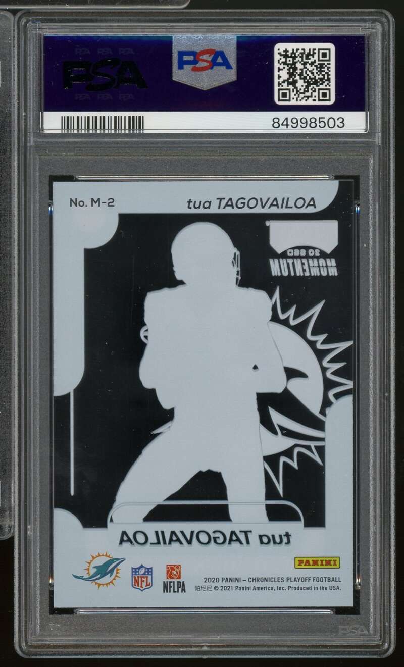 Tua Tagovailoa Rookie Card 2020 Panini Chronicles Playoff Momentum #M2 PSA 9 Image 2