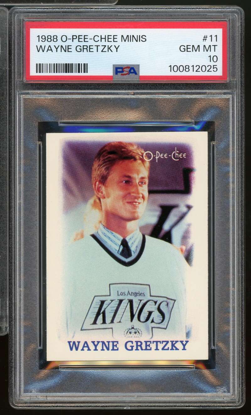 Wayne Gretzky Card 1988-89 O-Pee-Chee Minis #11 PSA 10 Image 1