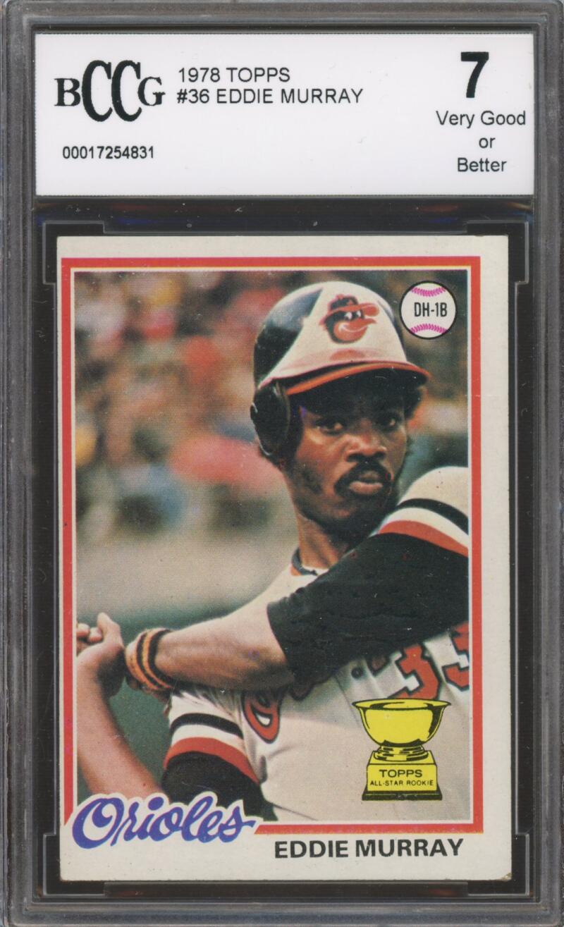 1978 Topps #36 Eddie Murray Rookie Card BGS BCCG 7 Very Good+ Image 1