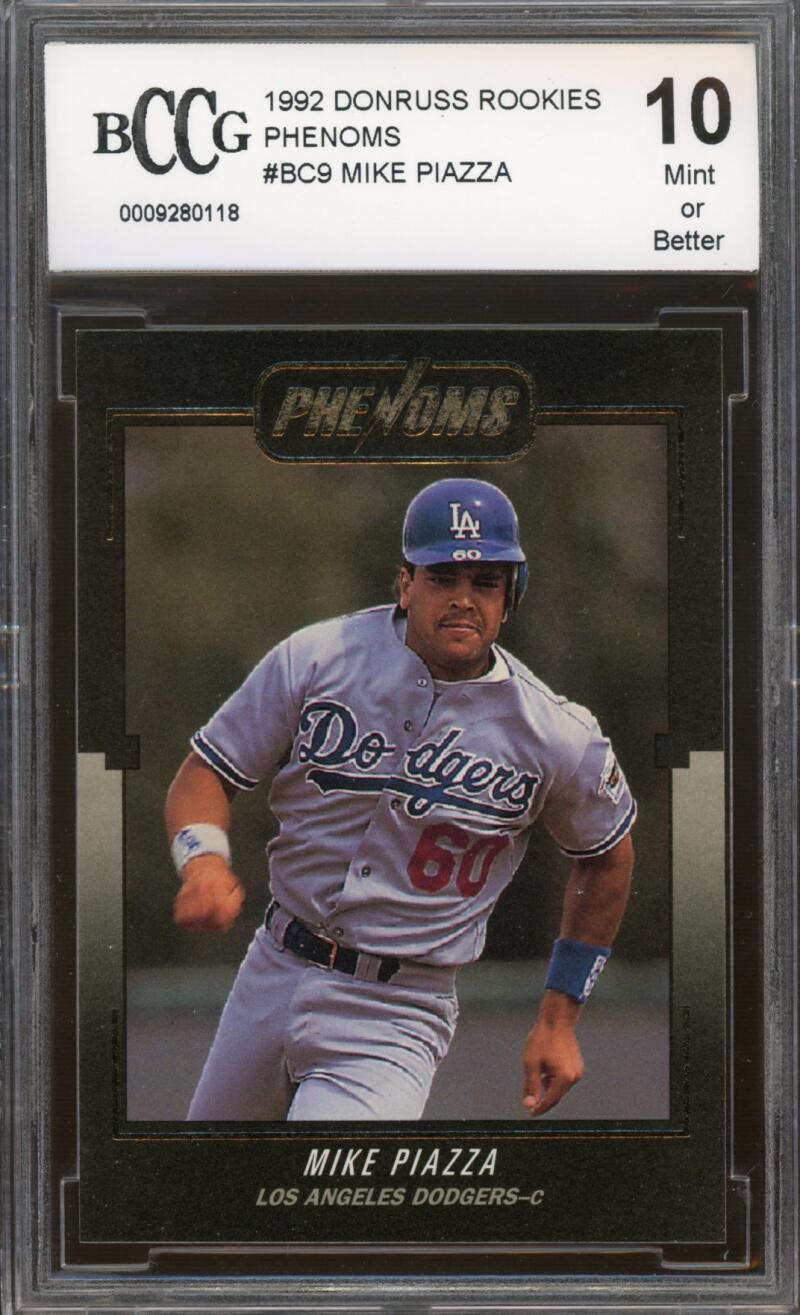 1992 Donruss The Rookies Phenoms #BC-9 Mike Piazza Rookie Card BGS BCCG 10 Mint+ Image 1