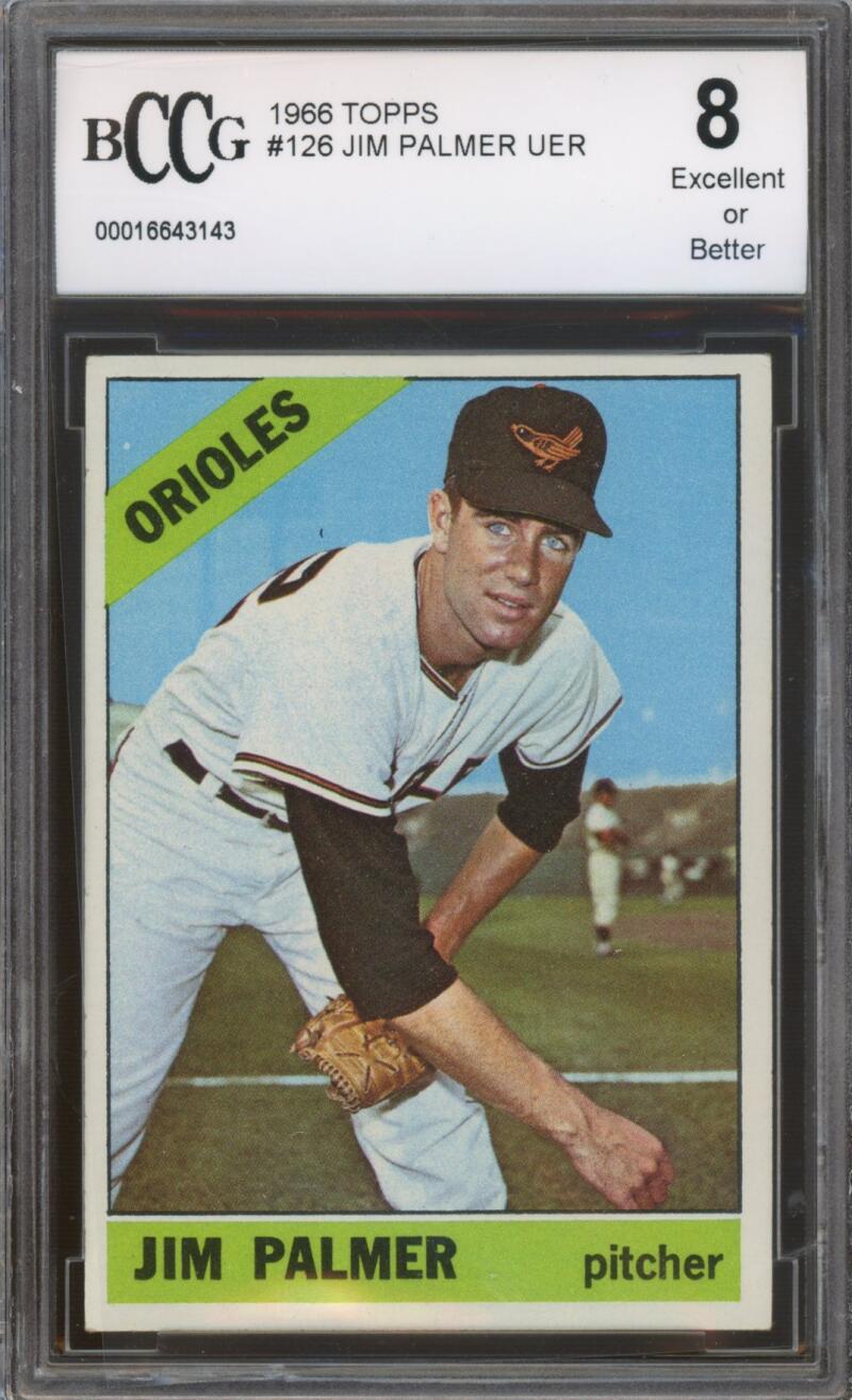 1966 Topps #126 Jim Palmer Rookie Card BGS BCCG 8 Excellent+ Image 1