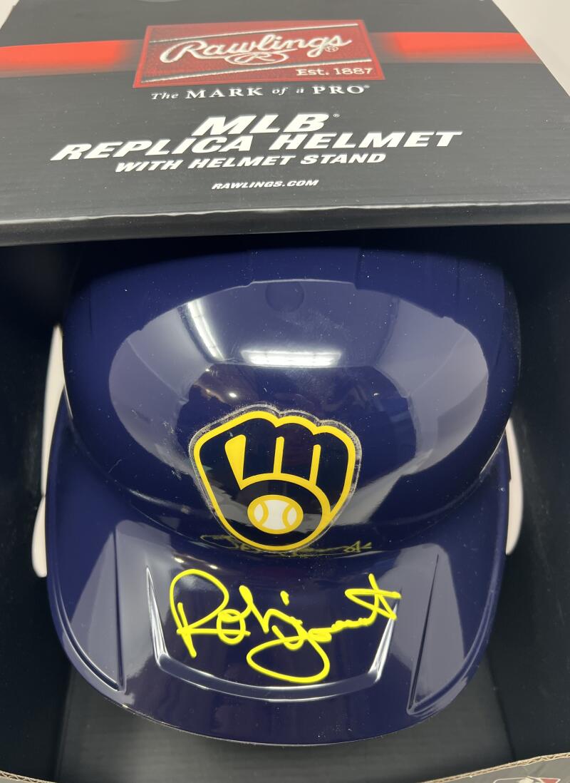 Robin Yount Autograph Signed Brewers Baseball Replica MLB Helmet BAS Authentic Image 2