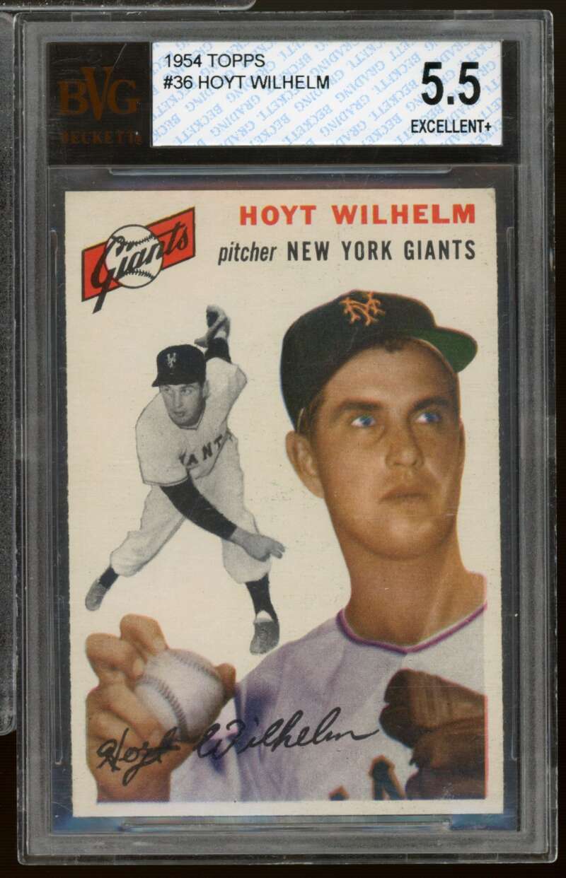 Hoyt Wilhelm Card 1954 Topps #36 BVG 5.5 Image 1