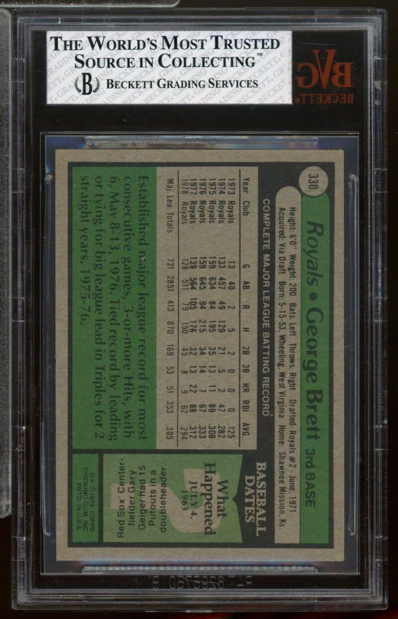 George Brett Card 1979 Topps #330 BVG 6.5 Image 2