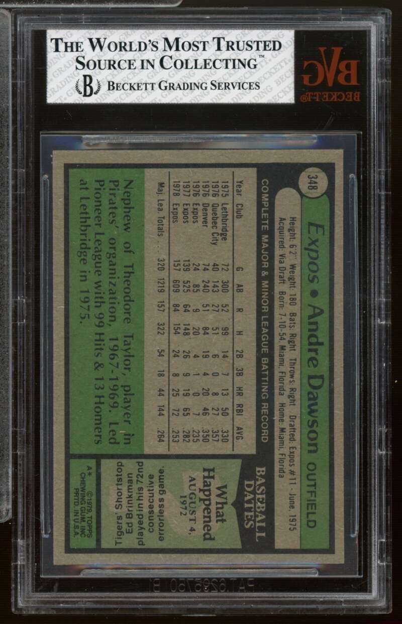 Andre Dawson Card 1979 Topps #348 PSA 5.5 Image 2