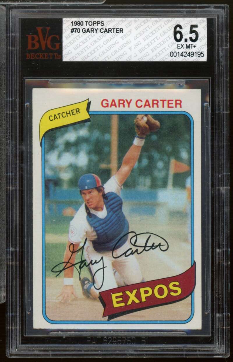 Gary Carter Card 1980 Topps #70 BVG 6.5 Image 1