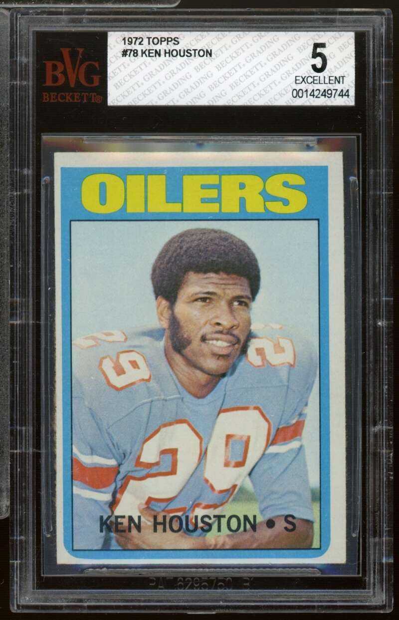 Ken Houston Card 1972 Topps #78 BVG 5 Image 1