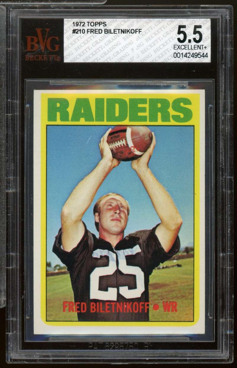 Fred Biletnikoff Card 1972 Topps #210 BVG 5.5 Image 1