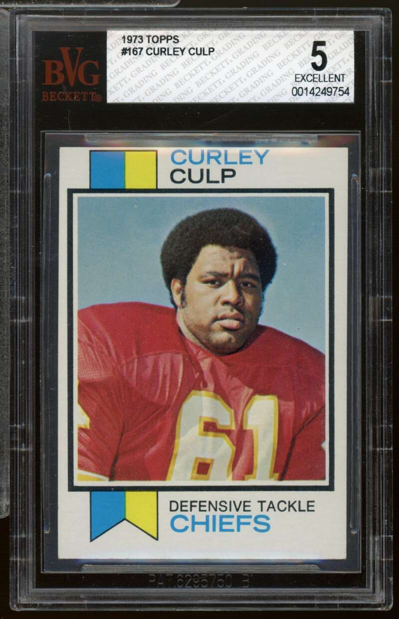 Curley Culp Card 1973 Topps #167 BVG 5 Image 1