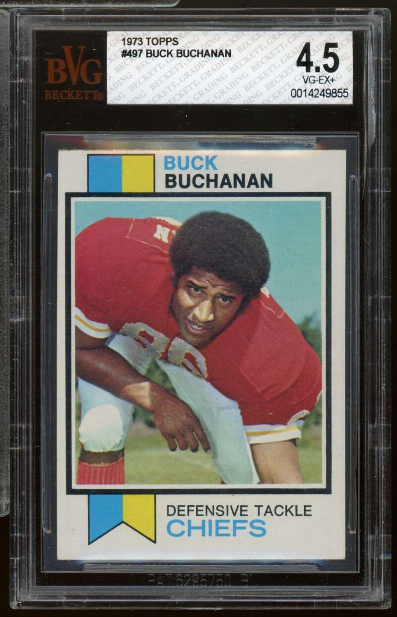Buck Buchanan Card 1973 Topps #497 BVG 4.5 Image 1