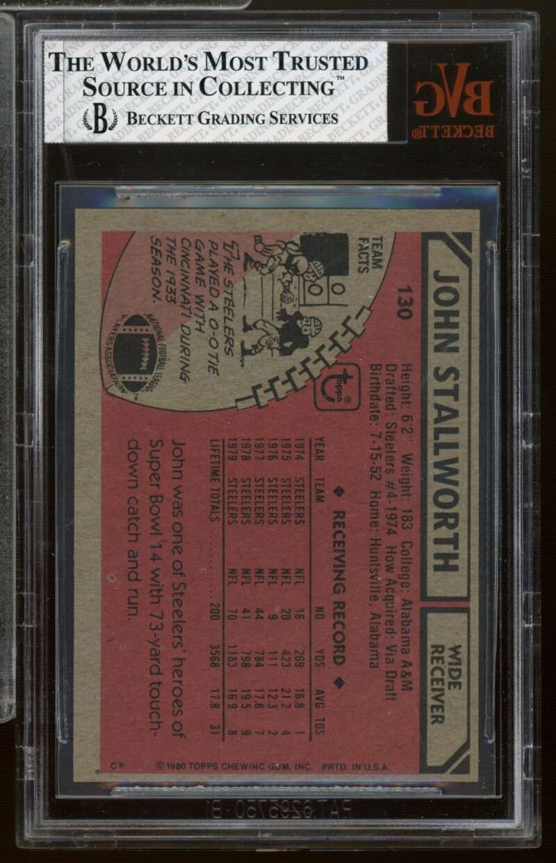John Stallworth Card 1990 Topps #130 BVG 4.5 Image 2
