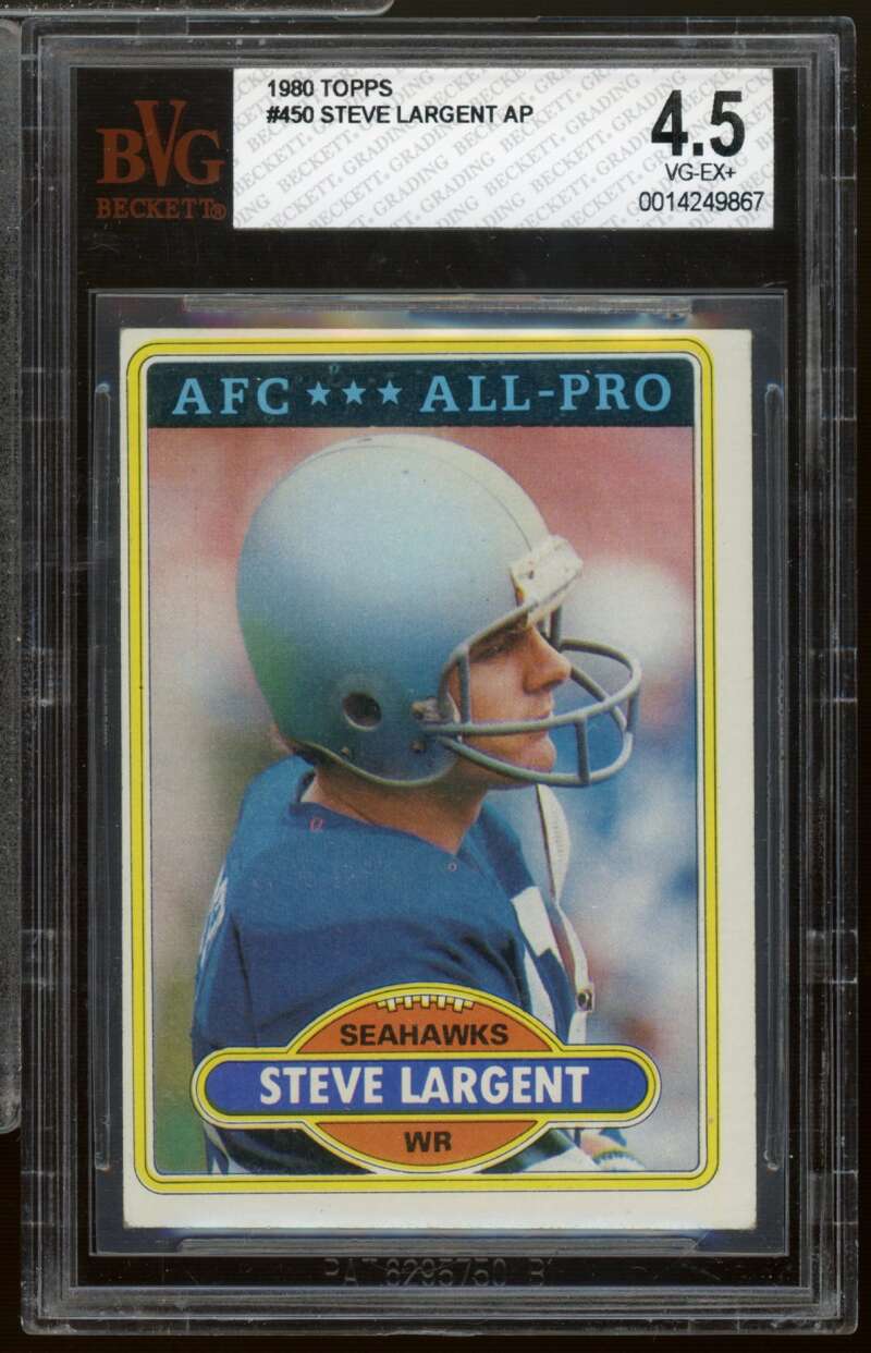 Steve Largent Card 1980 Topps #450 BVG 4.5 Image 1