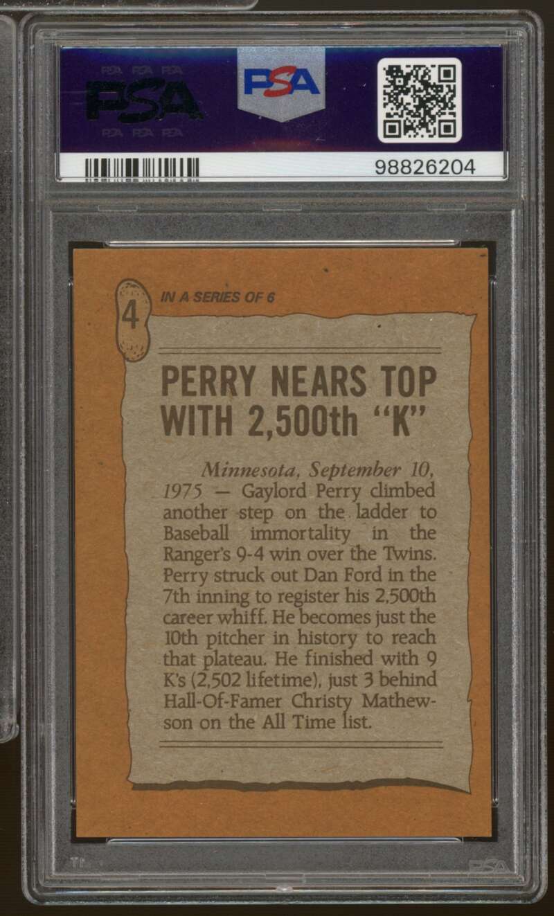 Gaylord Perry Card 1983 Perry Highlights 2,500 Strikeout #4 PSA/DNA Cert 6 Auto Image 2
