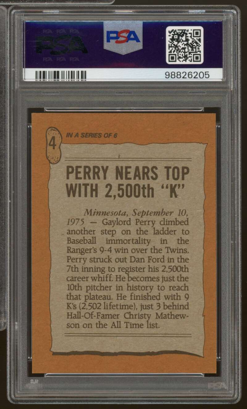 Gaylord Perry Card 1983 Perry Highlights 2,500 Strikeout #4 PSA/DNA Cert 6 Auto Image 2