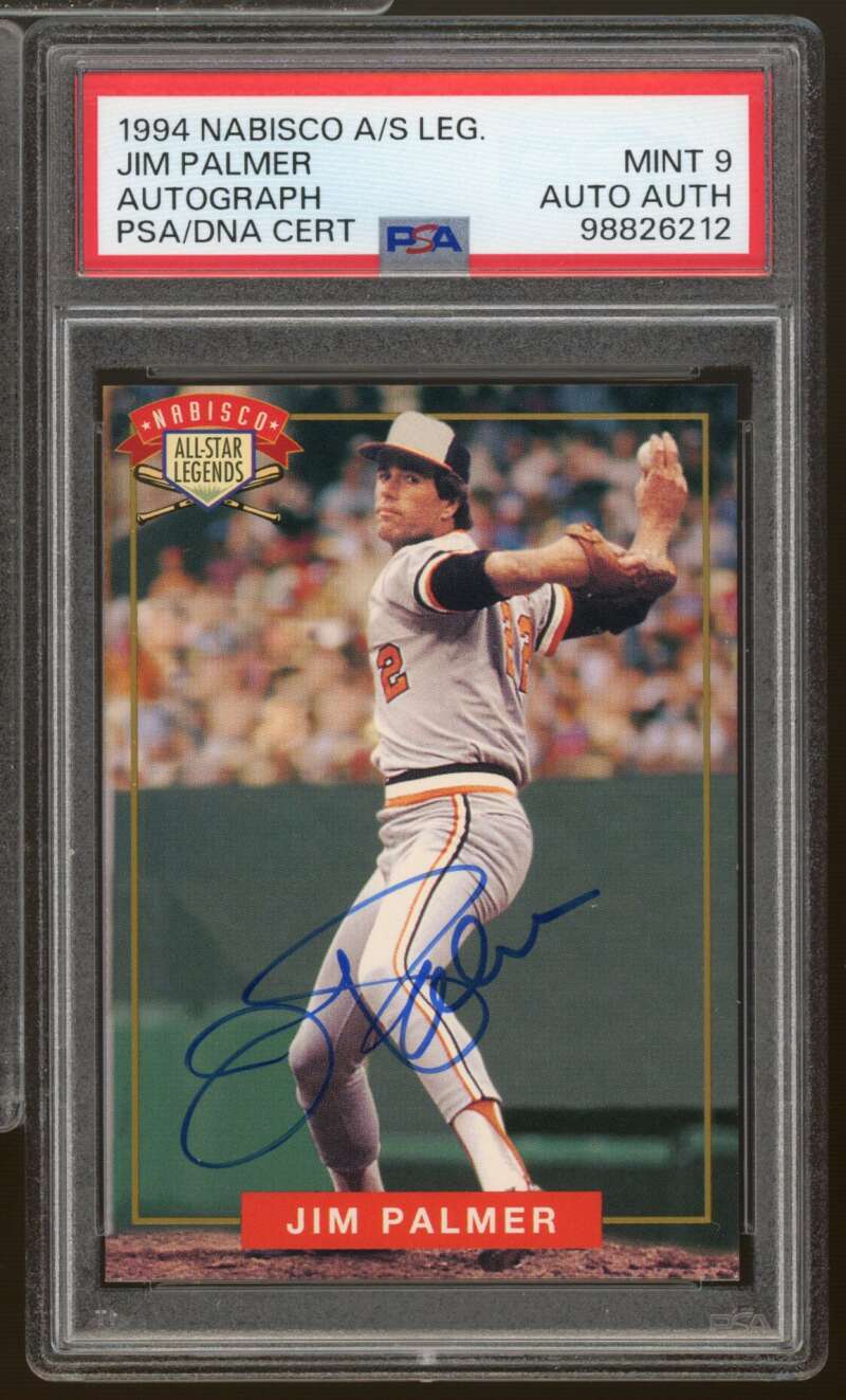 Jim Palmer Card 1994 Nabisco A/S Leg. #nno Autograph PSA/DNA Cert 9 Auto Image 1