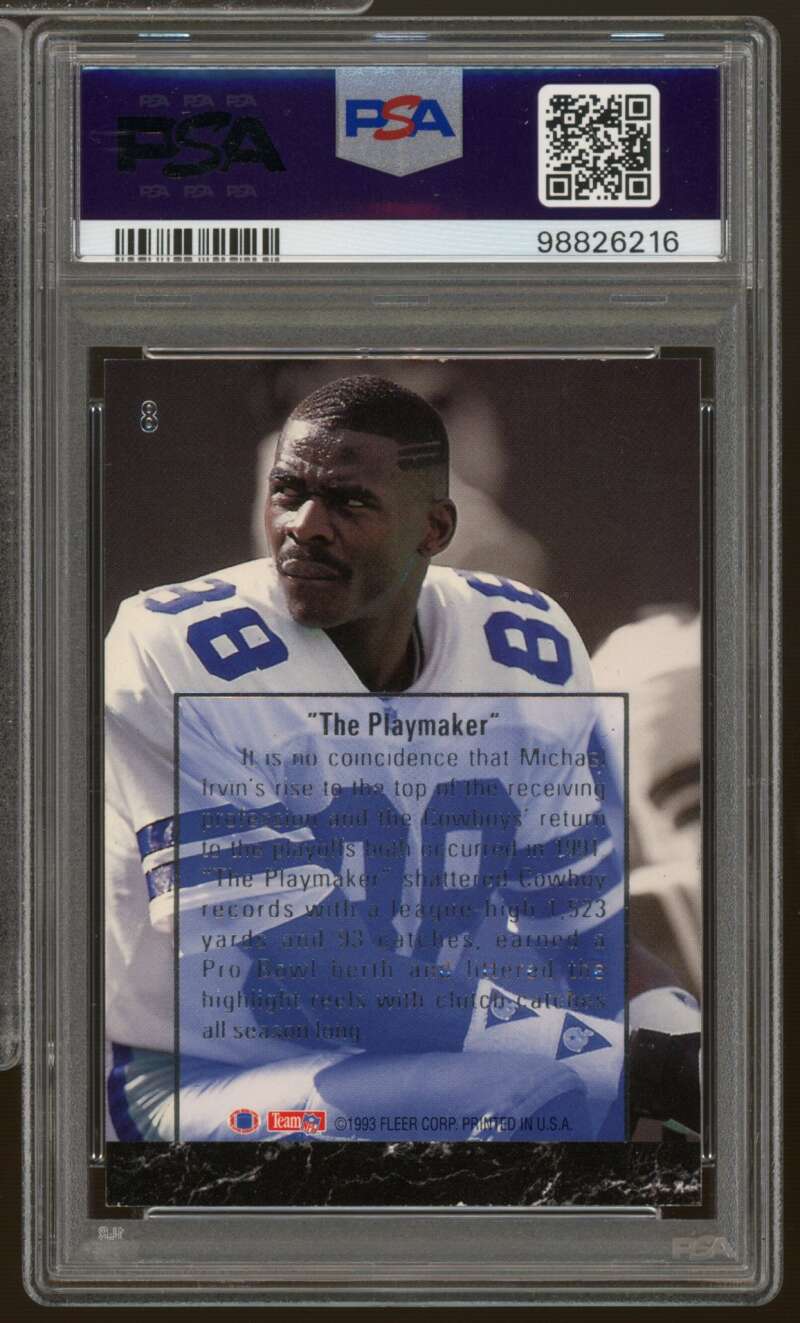 Michael Irvin Card 1993 Ultra Playmaker Auto #8 PSA/DNA Cert 7 Auto Image 2