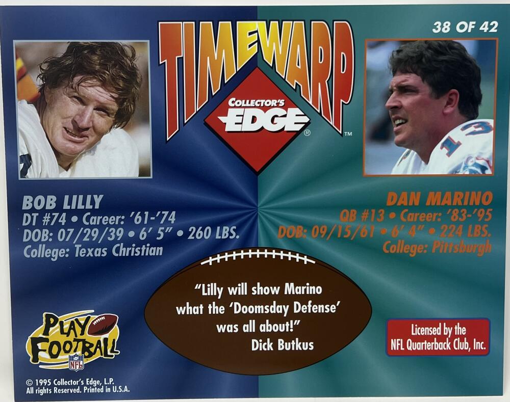 1995 Time Warp Autograph Signed Bob Lilly  8x10 Photo Edge Authentic Signature Image 2