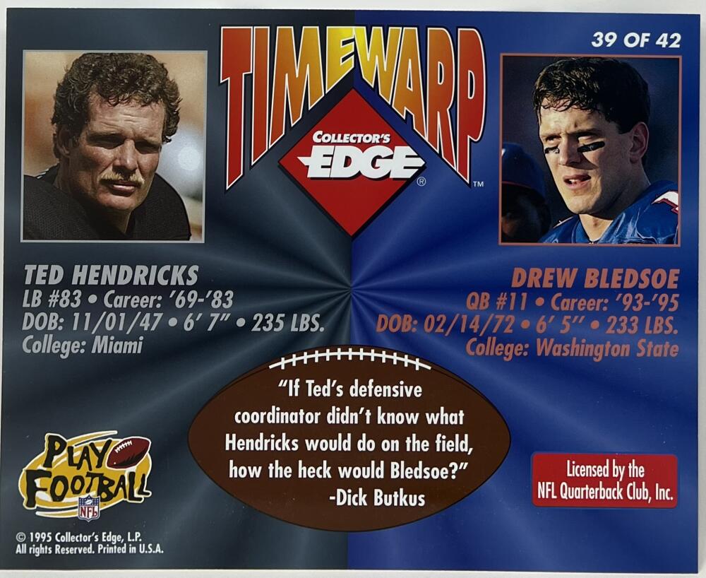 1995 Time Warp Autograph Signed Ted Hendricks 8x10 Photo Edge Authentic Signature Image 2