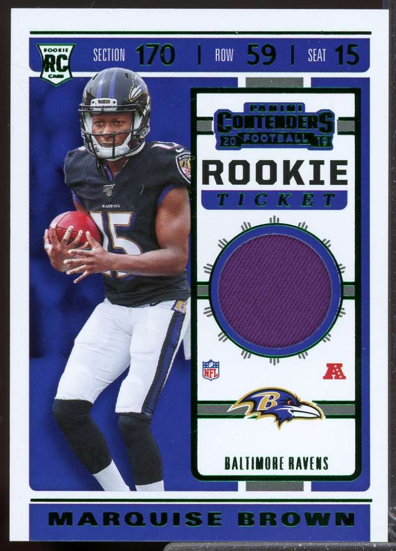 Marquise Brown Card 2019 Panini Contenders Rookie Ticket Jersey Swatches #7  Image 1