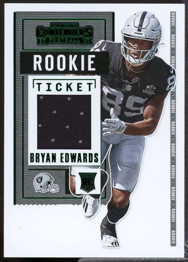 Bryan Edwards Card 2020 Panini Contenders Rookie Ticket Jersey Swatches #30  Image 1