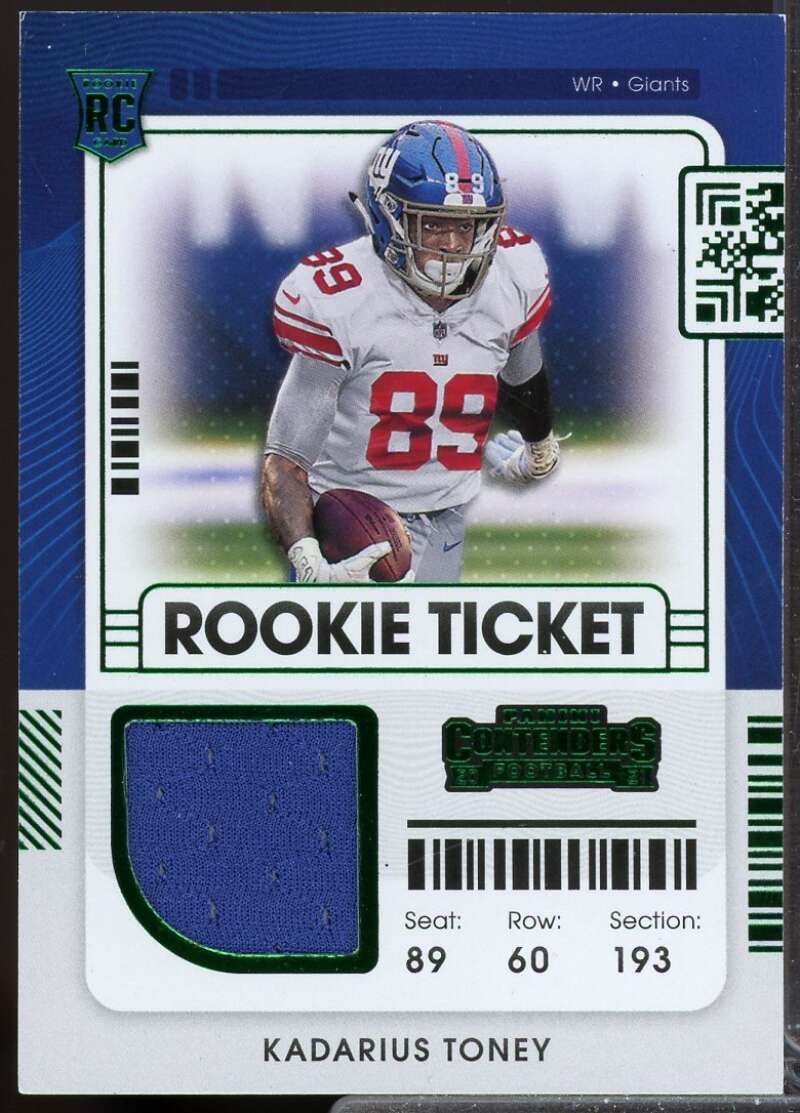 Kadarius Toney Card 2021 Panini Contenders Rookie Ticket Jersey Swatches #10  Image 1