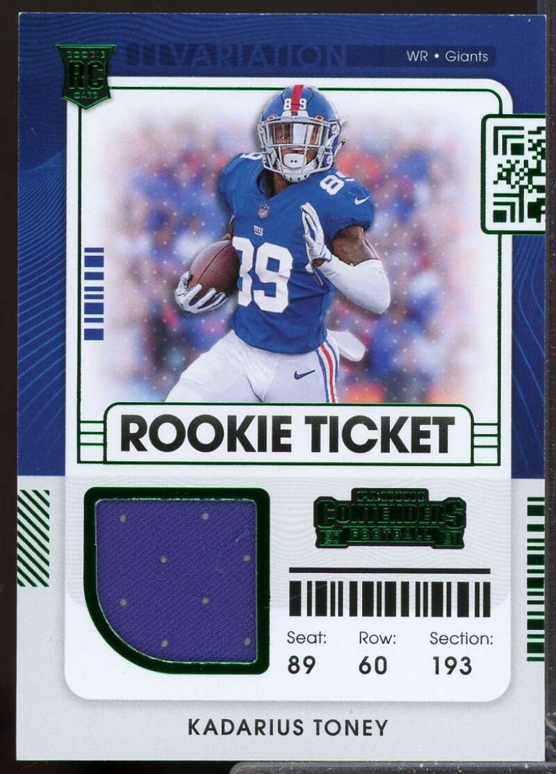 Kadarius Toney 2021 Panini Contenders Rookie Ticket Jersey Swatch Variation #10  Image 1