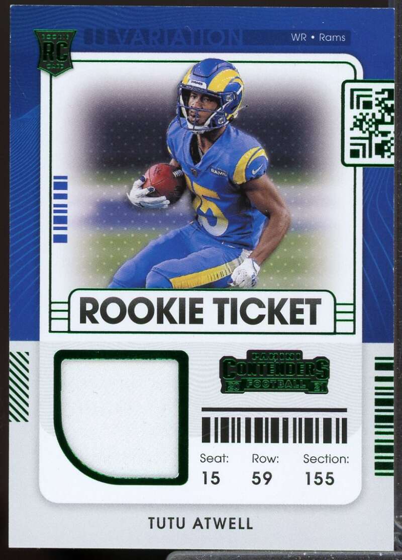 Tutu Atwell 2021 Panini Contenders Rookie Ticket Jersey Swatches Variation #19  Image 1