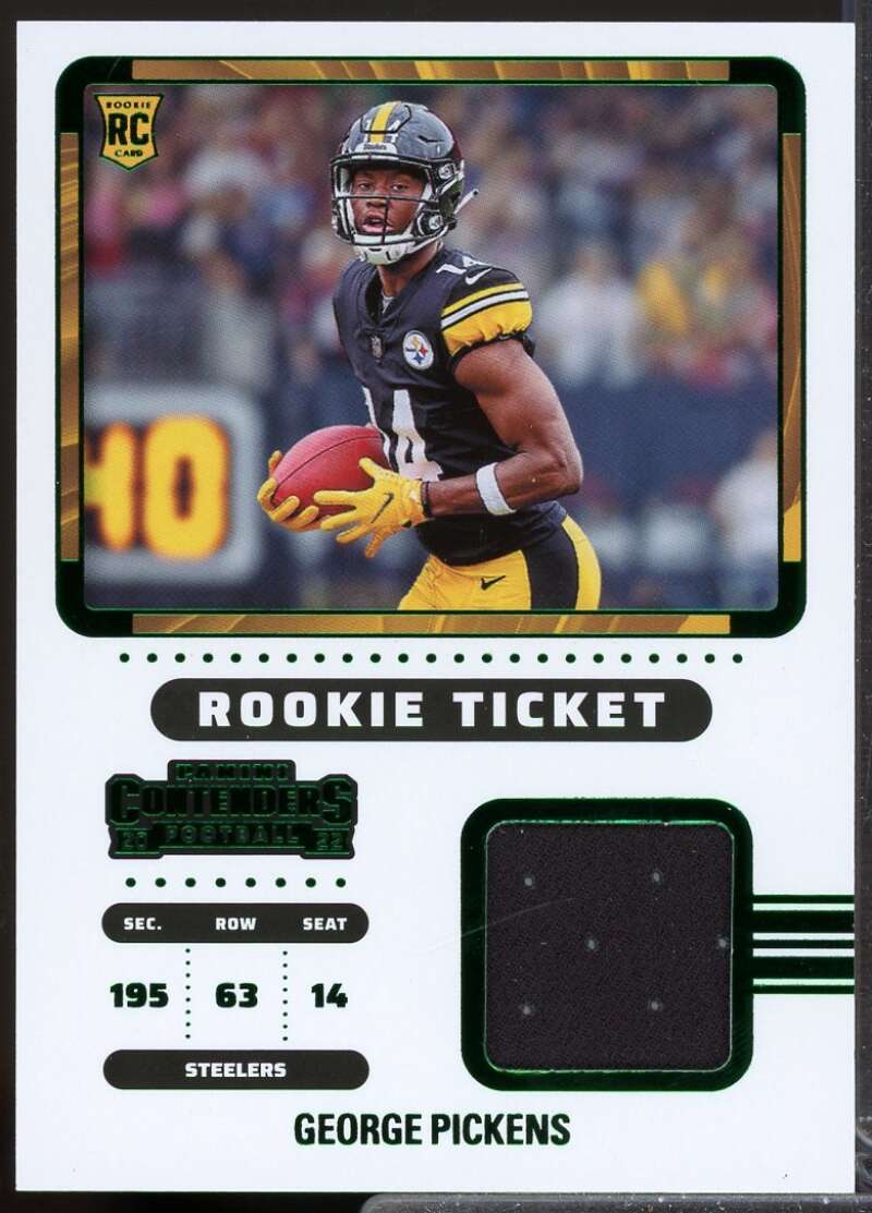 George Pickens Card 2022 Panini Contenders Rookie Ticket Jersey Swatches #18  Image 1