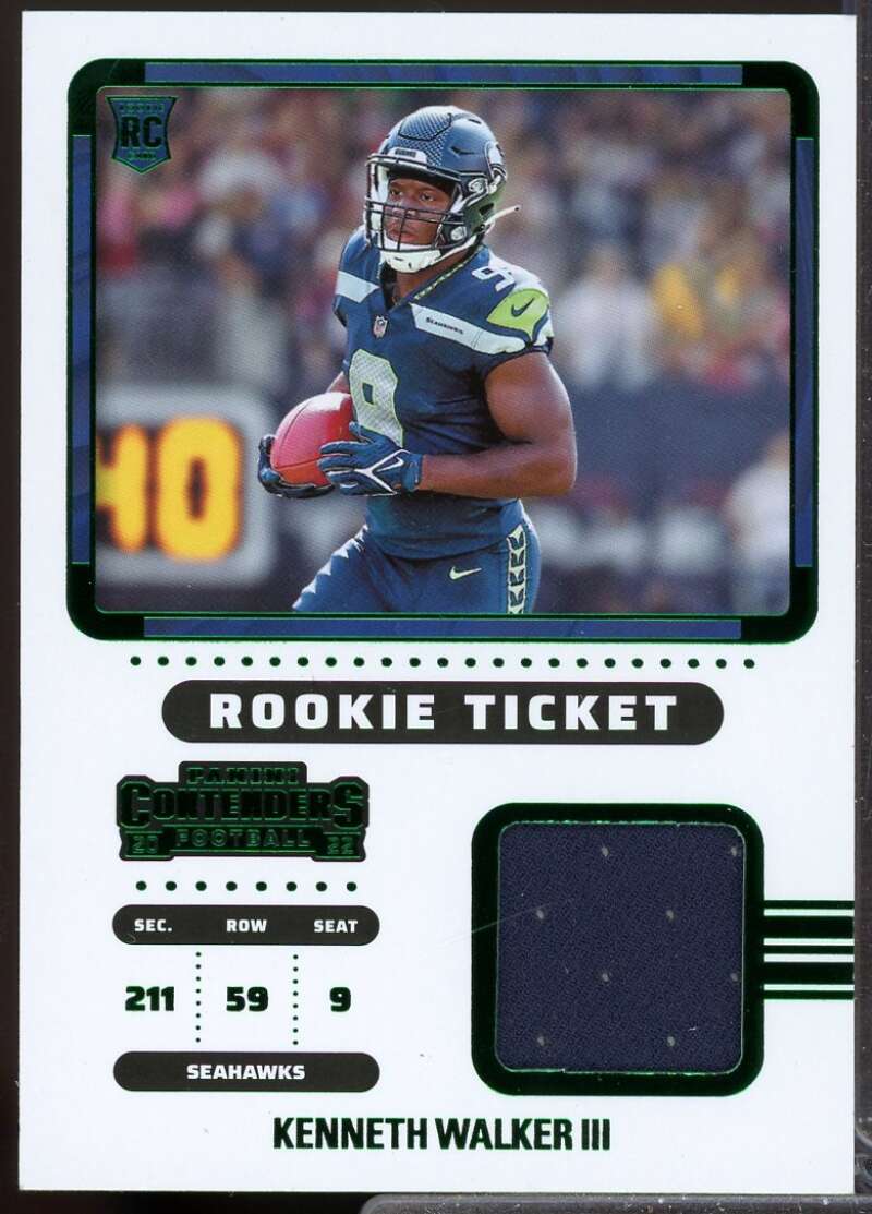 Kenneth Walker III 2022 Panini Contenders Rookie Ticket Jersey Swatches #26  Image 1