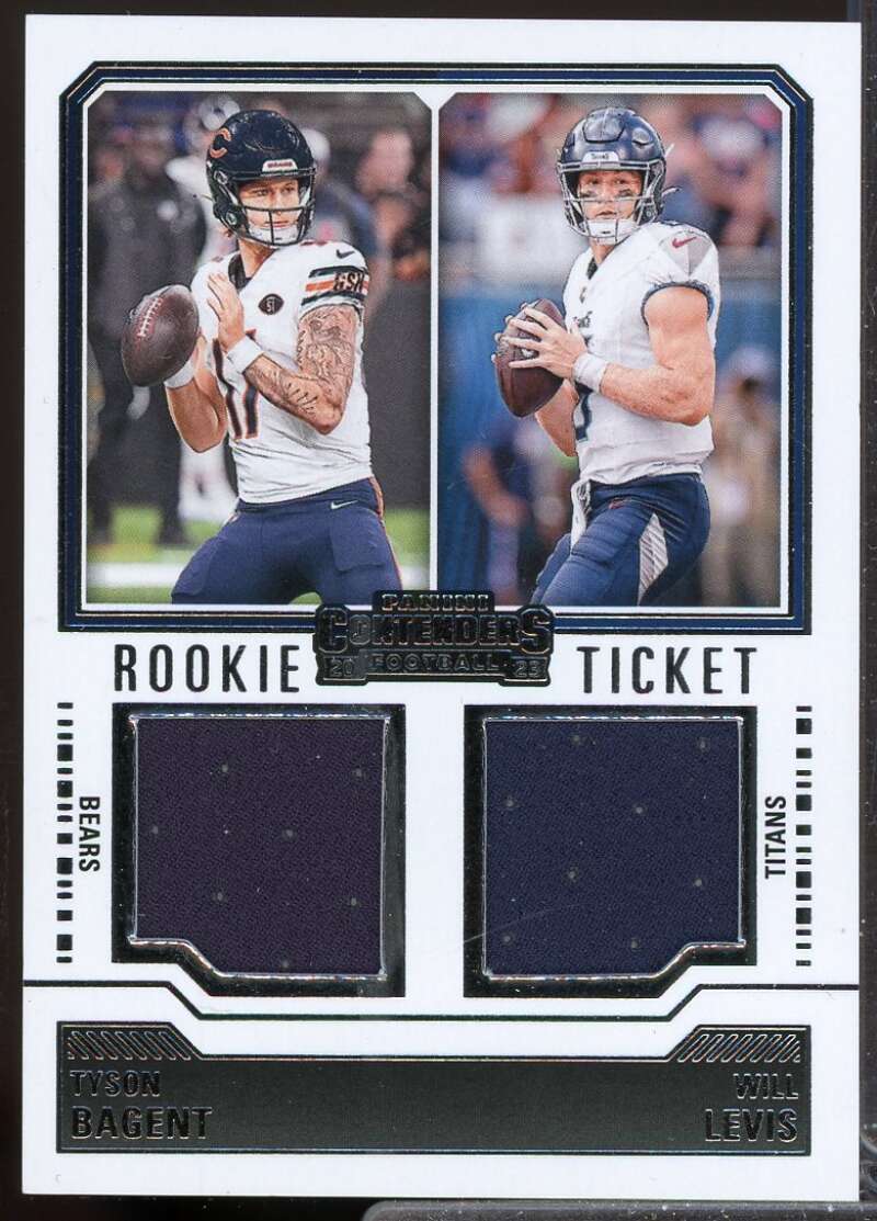 Tyson Bagent Will Levis 2023 Panini Contenders Rookie Ticket Dual Swatches #6  Image 1