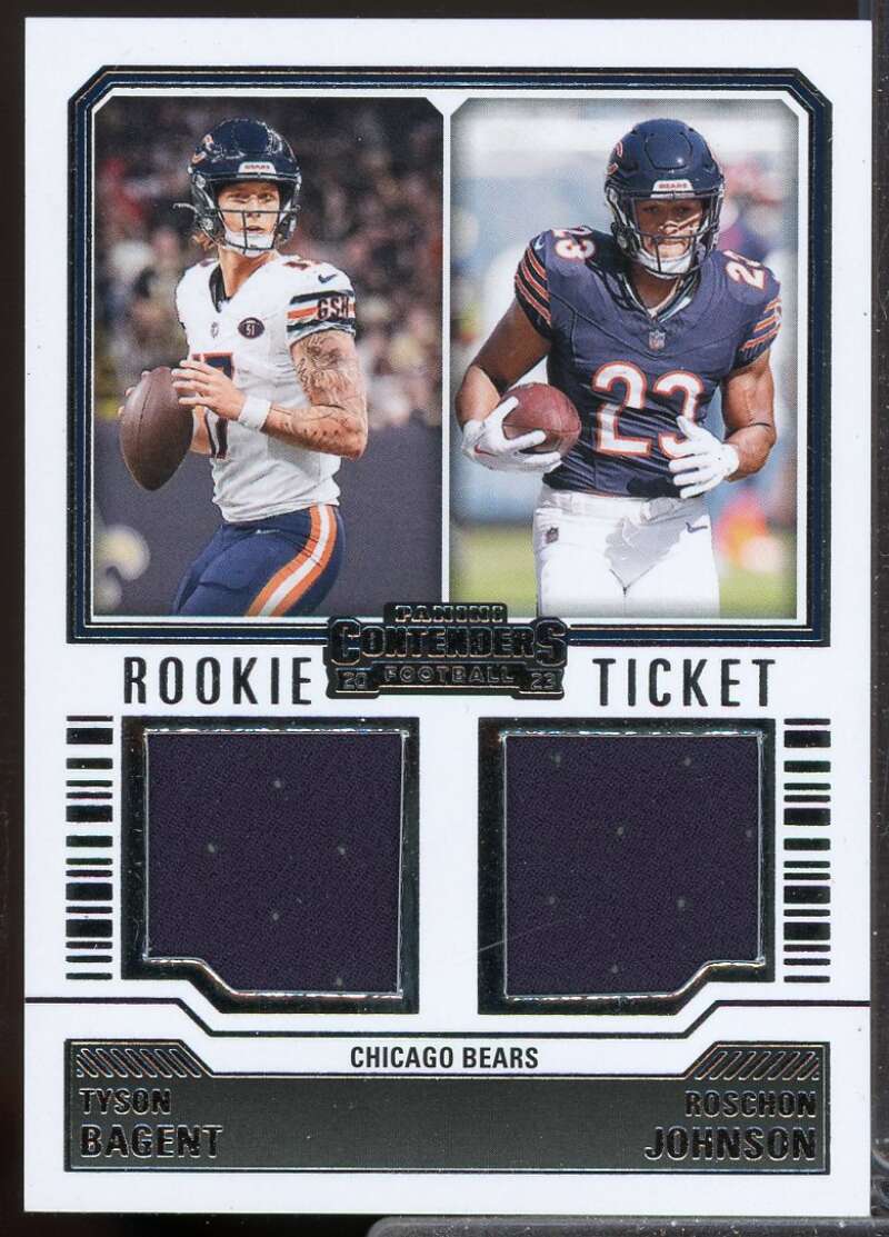 Roschon Johnson Tyson Bagent 2023 Contenders Rookie Ticket Dual Swatches #15  Image 1
