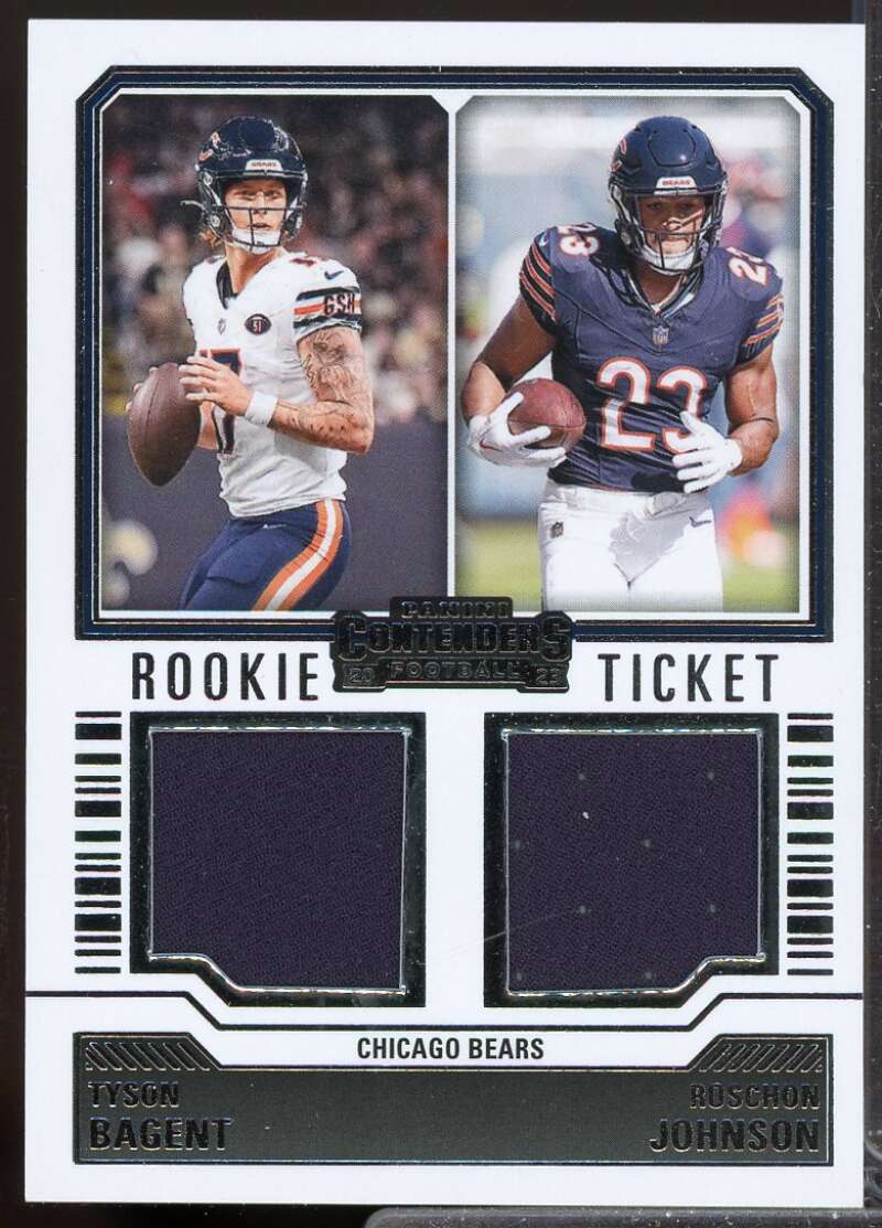 Roschon Johnson Tyson Bagent 2023 Contenders Rookie Ticket Dual Swatches #15  Image 1