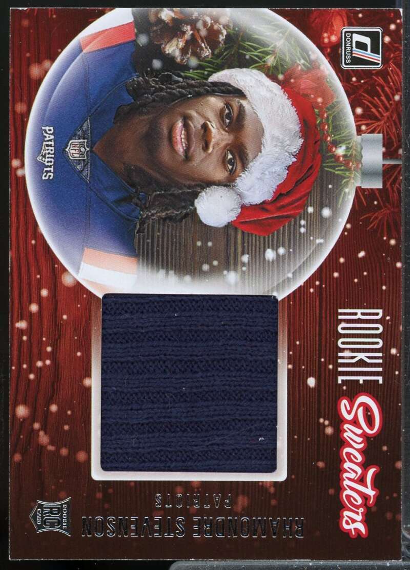 Rhamondre Stevenson Card 2021 Donruss Rookie Holiday Sweater #36  Image 1